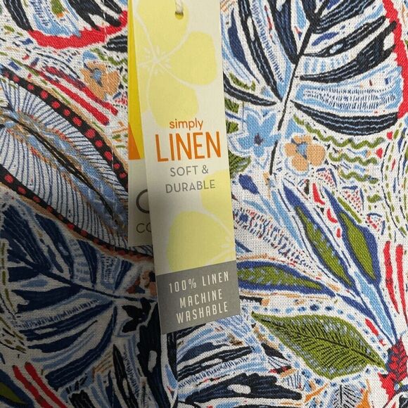 NWT C&C California 100% Linen Short Sleeve Button Up Shirt Women Size S Blue - Picture 4 of 10